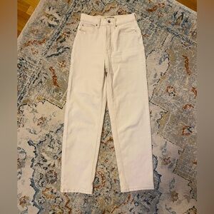 EVERLANE Jeans The Way High Straight Leg High Rise Organic Cotton Ecru 25 Tall